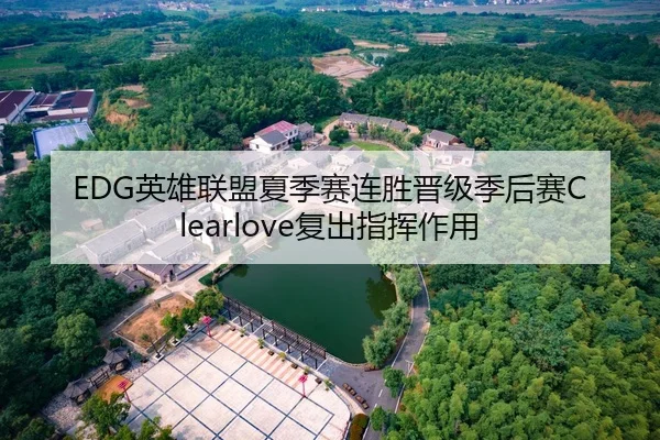 EDG英雄联盟夏季赛连胜晋级季后赛Clearlove复出指挥作用
